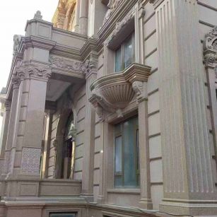 许昌 黄金麻花岗岩光面别墅外墙干挂施工完成