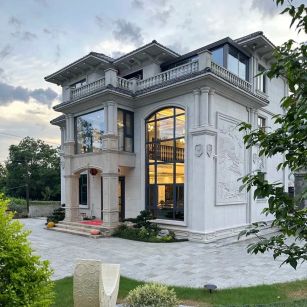 许昌 白麻花岗岩私人别墅干挂石材豪华定制