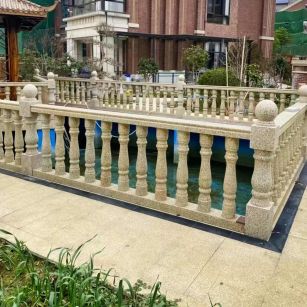 许昌黄金麻花岗岩石材栏杆，扶手，将军柱，花瓶柱