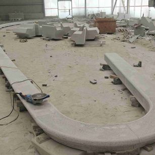 许昌 芝麻白花岗岩弧形花坛石，坐凳石