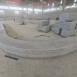 许昌 芝麻白异形坐凳，自然面光面弧形加工