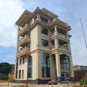 许昌 黄金麻花岗岩石材别墅外墙干挂搭配（雕花栏杆花瓶柱门楼罗马柱）