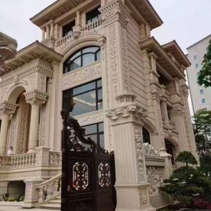 许昌 黄金麻花岗岩别墅外墙干挂效果展示