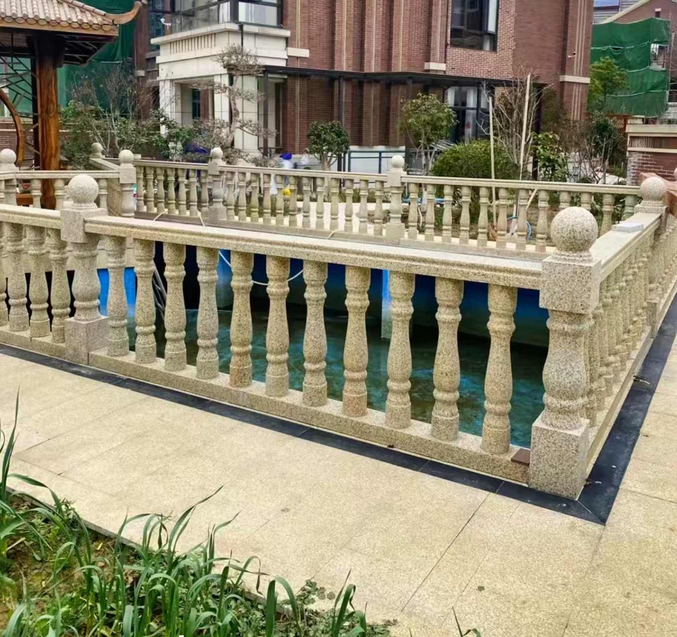 许昌黄金麻花岗岩石材栏杆，扶手，将军柱，花瓶柱