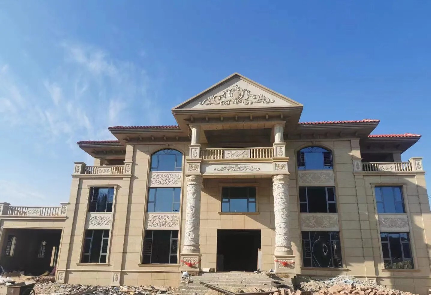 许昌 黄金麻花岗岩别墅外墙干挂