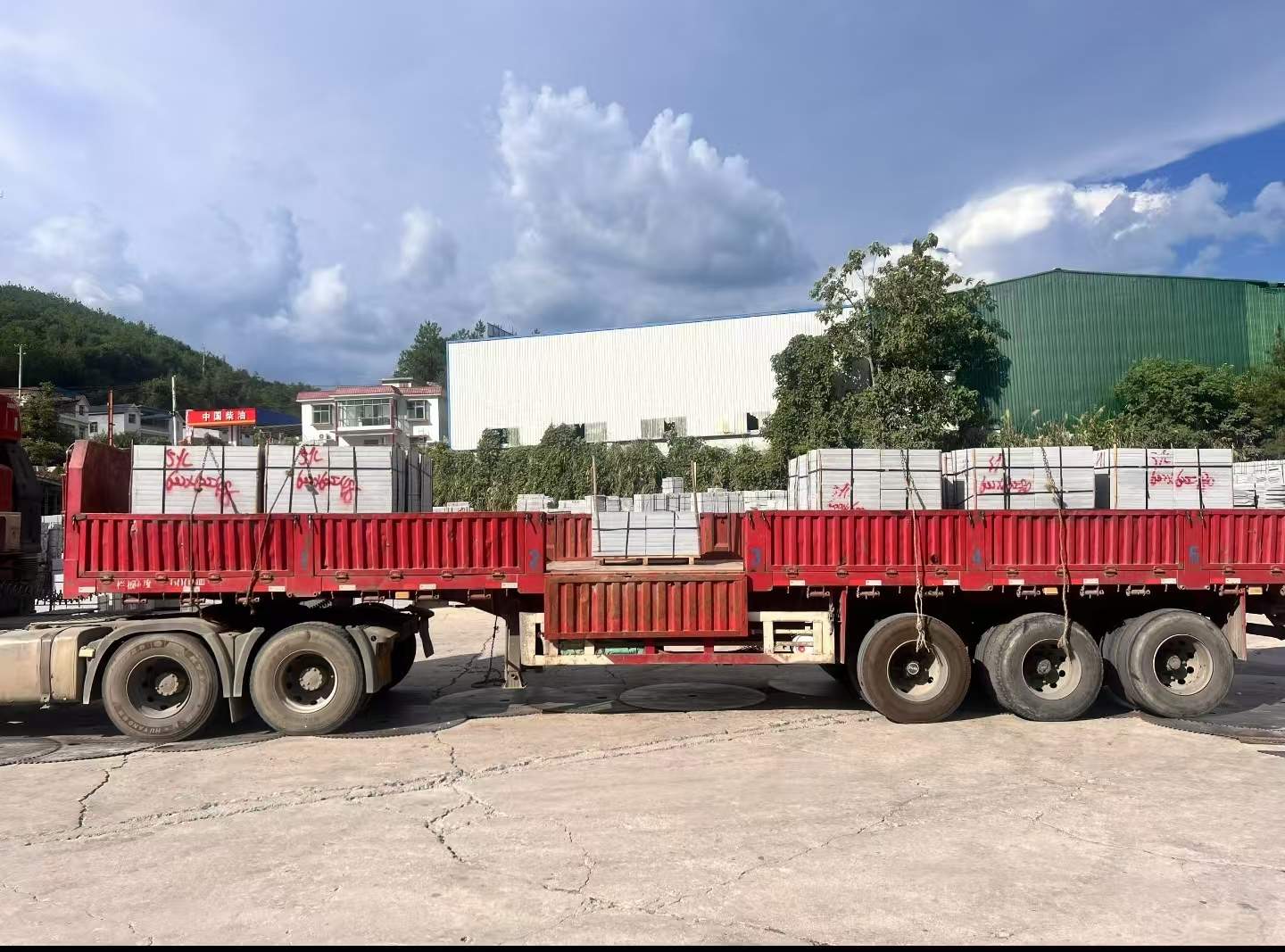 许昌 芝麻灰花岗岩地铺石出货日常