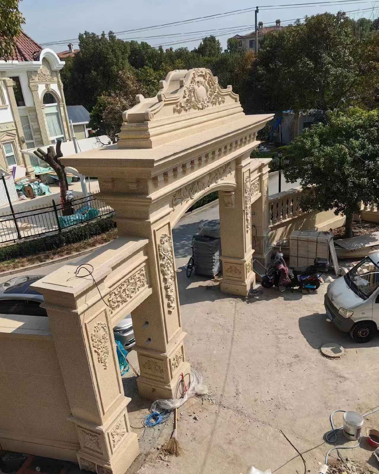 许昌 黄金麻荔枝面花岗岩别墅门楼