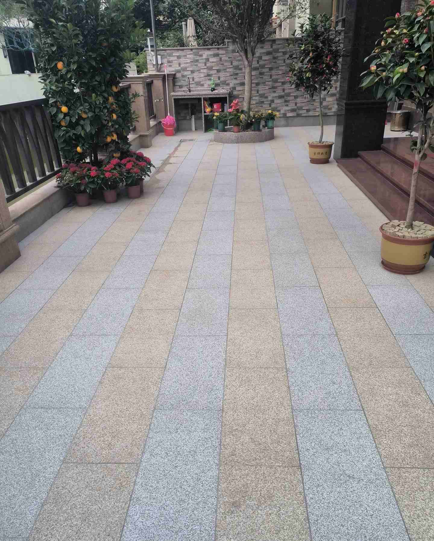 许昌 黄金麻白麻荔枝面庭院铺装展示